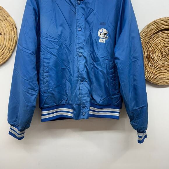 Vintage 80s 90s Chalk Line Blue Indianapolis Colts Football Varsity Jacket XL - Picture 5 of 11